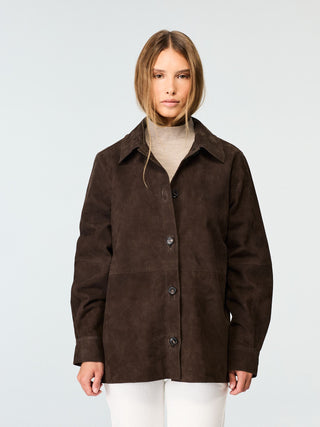 WMN SUEDE SHIRT JACKET