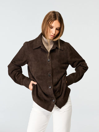 WMN SUEDE SHIRT JACKET