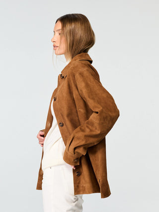 WMN SUEDE SHIRT JACKET