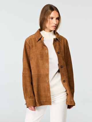 WMN SUEDE SHIRT JACKET
