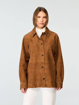 WMN SUEDE SHIRT JACKET