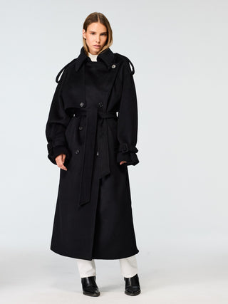 WMN WOOL TRENCH COAT