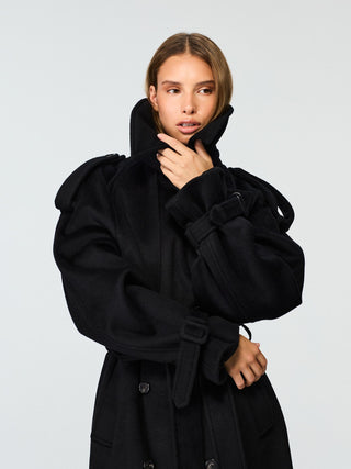 WMN WOOL TRENCH COAT