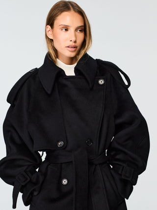 WMN WOOL TRENCH COAT