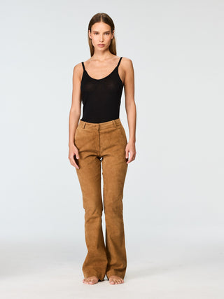 WMN SUEDE FLARE PANTS