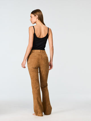 WMN SUEDE FLARE PANTS