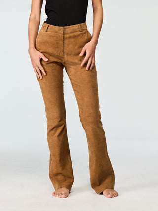 WMN SUEDE FLARE PANTS
