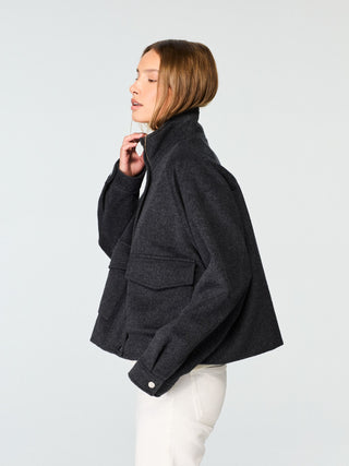 WMN WOOL/SILK SHORT JACKET