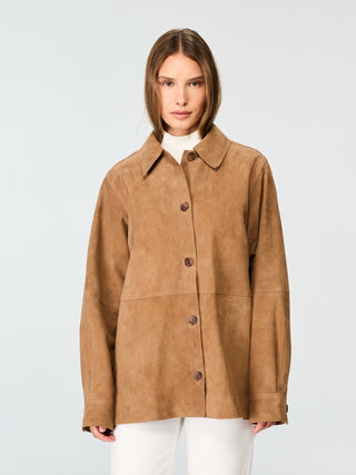 WMN SUEDE SHIRT JACKET