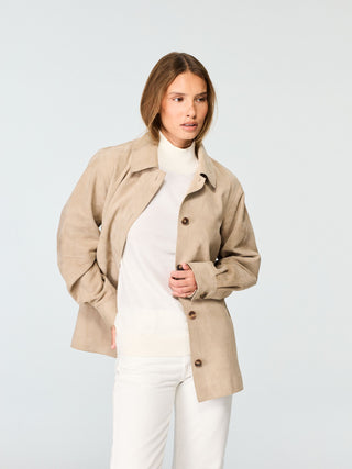 WMN SUEDE SHIRT JACKET