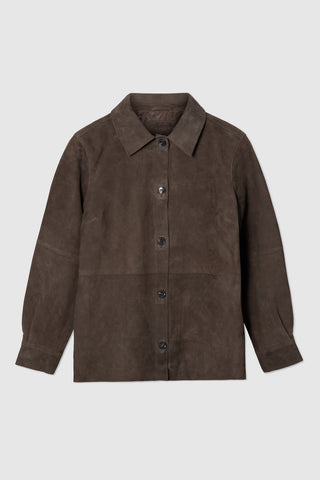 WMN SUEDE SHIRT JACKET