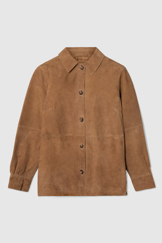 WMN SUEDE SHIRT JACKET