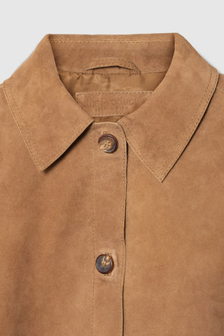 WMN SUEDE SHIRT JACKET