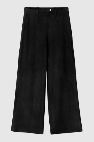 WMN SUEDE WIDE PANTS